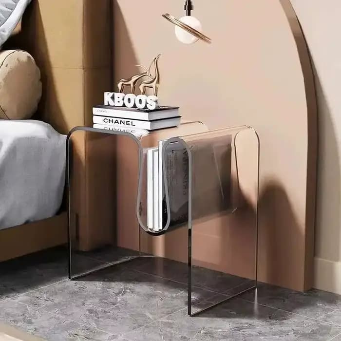 Table d'appoint de canapé minimaliste en acrylique transparent, Table basse de salon, Table de sol c
