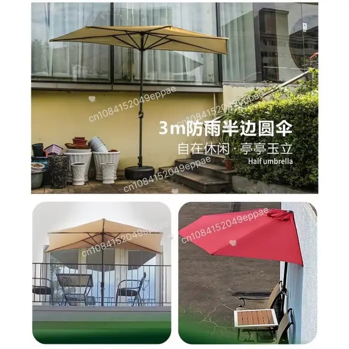 Tissu de remplacement pour parasol semi-circulaire mural