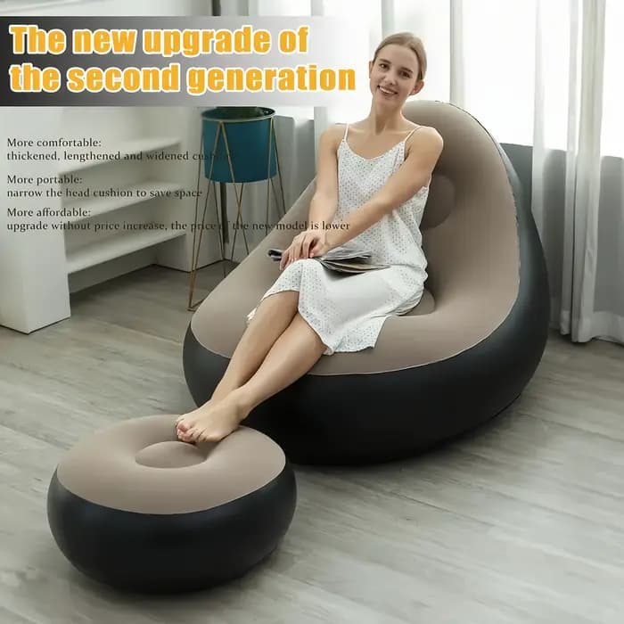 Pouf gonflable Simple pour loisirs, ensemble de canapé paresseux, siège moelleux pliable pour voyage