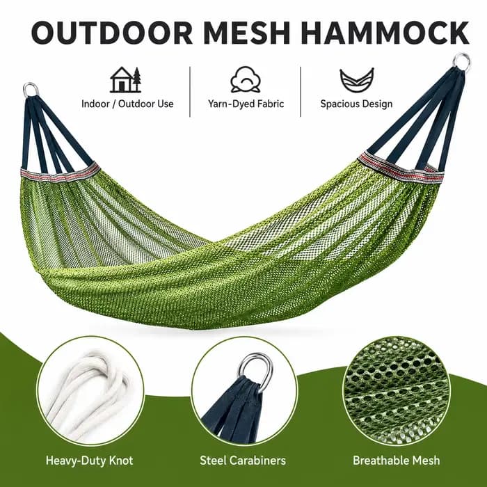 Hamac de jardin en maille pour l'extérieur