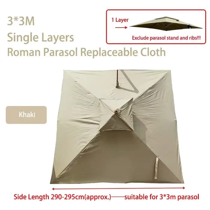 Parasol à double couche avec tissu remplaçable