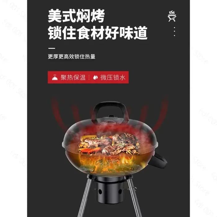 Barbecue rond domestique en forme de pomme pour braiser, barbecue extérieur de jardin au charbon de bois, foyer pour faire bouillir le thé