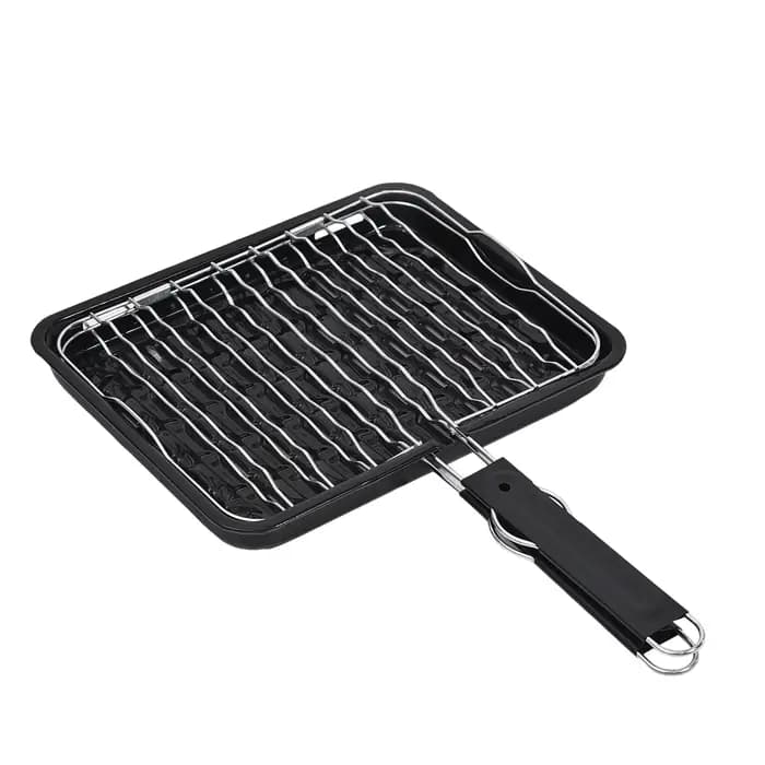 Plaque de barbecue carrée noire électroplaquée portable, outil de barbecue personnalisable pour les