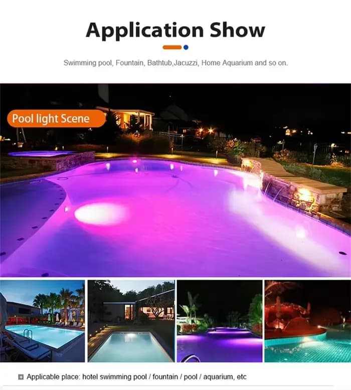 RGB LED lumière de piscine 12W Bluetooth APP contrôle DC12V extérieur/intérieur lumière sous-marine