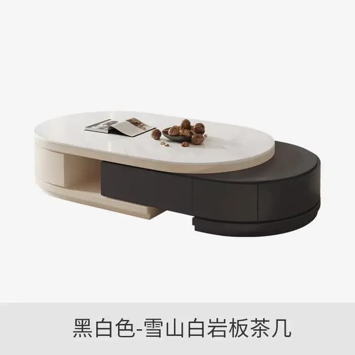 Table basse ovale moderne extensible et réglable