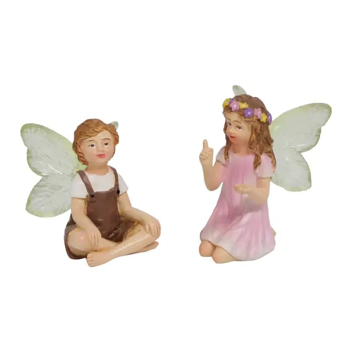 2 pièces mignon murmur fée jardin résine artisanat ornements de table, ornements de conte de fées ja