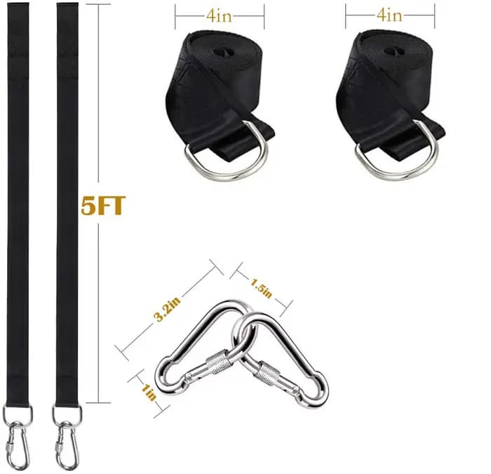 Une paire de Kit de suspension de balançoire d'arbre, sangles de hamac pour Camping, capacité de cha