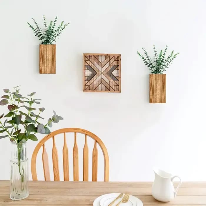 Jardinière murale en bois pour légumes et fleurs séchées