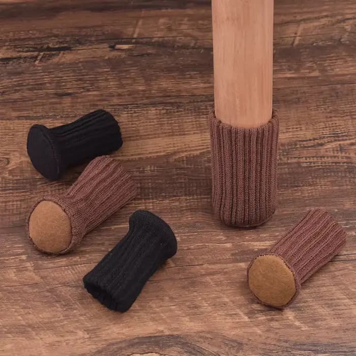 24/4 pièces pieds de meubles protecteurs tricotés pieds de chaise sol coussinets antidérapants pieds