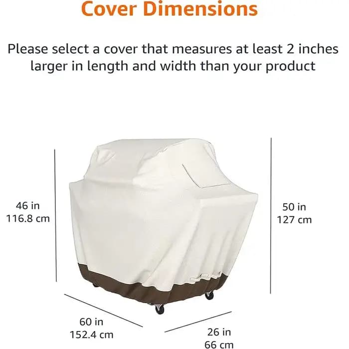 Housse de protection 210D beige pour barbecue à gaz extérieur