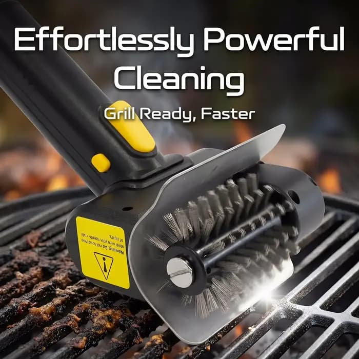 Brosse électrique rechargeable pour barbecue, brosse de nettoyage de barbecue sans fil portable, nettoyeur de barbecue électrique pour le camping en plein air et la cuisine