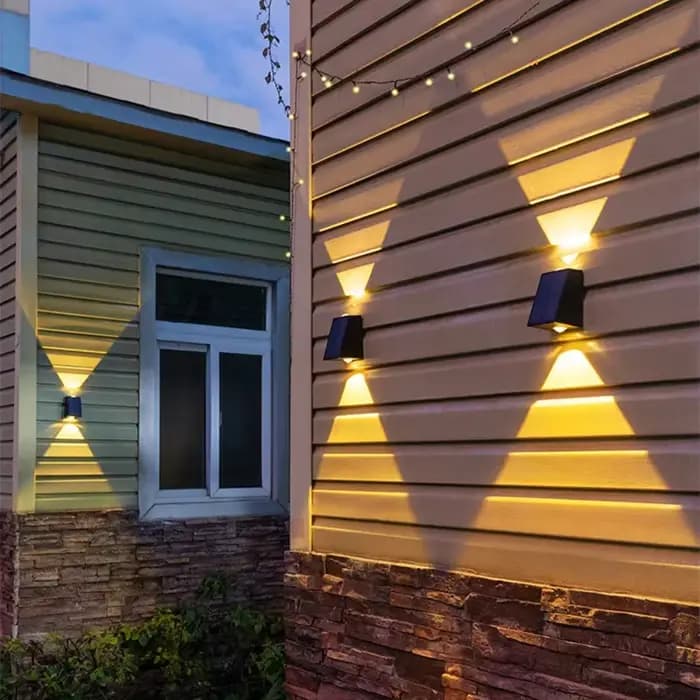 LED applique murale solaire extérieure haut et bas lampe de jardin lumineuse Villa cour porche rue é