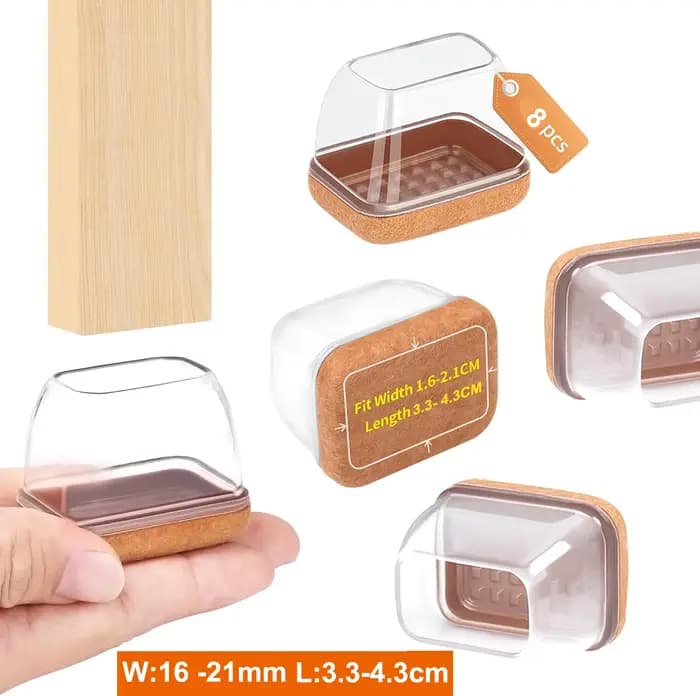 8 pièces couvre-pied de chaise rectangulaire jambe diagonale protecteurs de sol meubles en Silicone pieds de Table proté