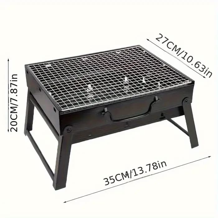 Barbecue portable au charbon de bois en acier inoxydable, mini barbecue d'extérieur pour le camping,