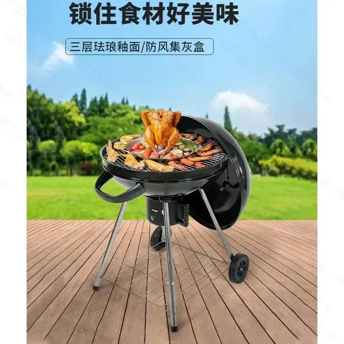 Barbecue rond domestique en forme de pomme pour braiser, barbecue extérieur de jardin au charbon de bois, foyer pour faire bouillir le thé