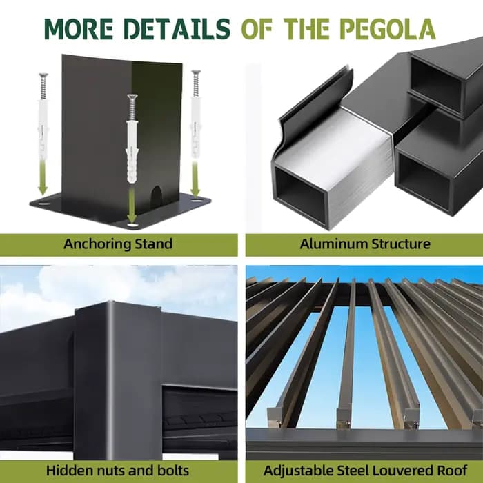 Pergola élégante et élégante pour l'extérieur dans le jardin et l'arrière-cour