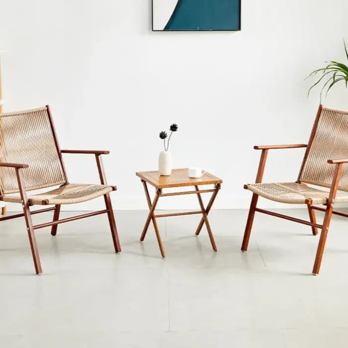Joylive – Ensemble de 3 chaises de jardin en fer et rotin pour extérieur, balcon, terrasse, chaises de salle à manger, vente en gros