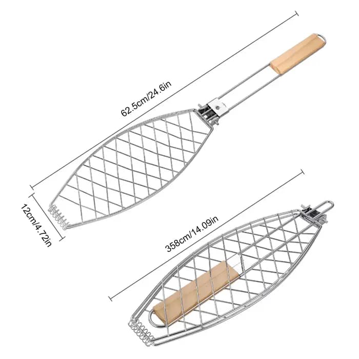 F2 BBQ Grilling panier pliable grand gril support pour Barbecue poisson Portable