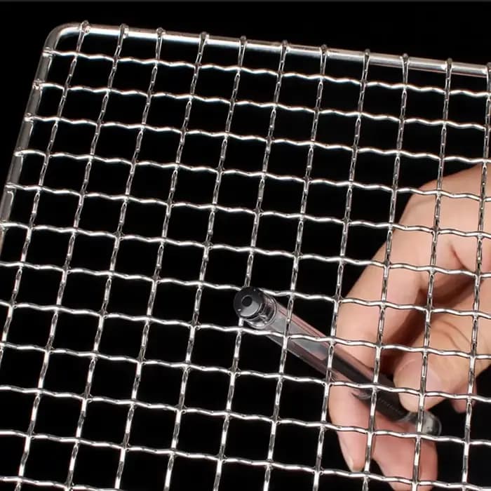 Gril de Barbecue carré en maille d'acier inoxydable 304
