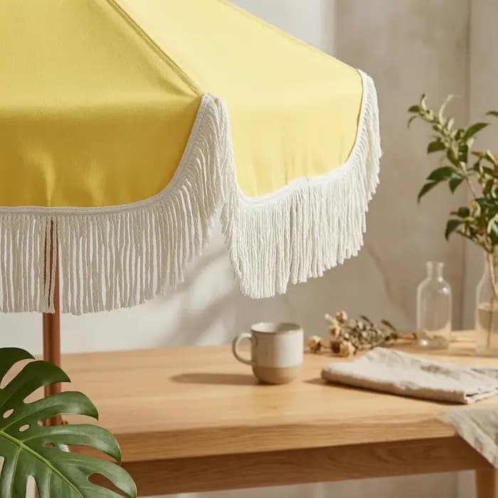 Parasol à franges avec bord festonné