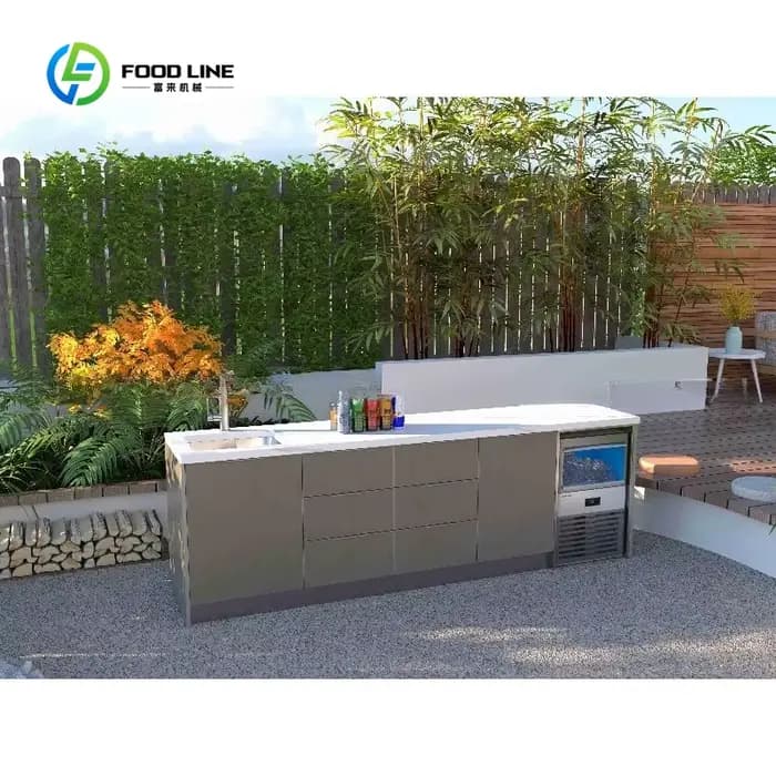 Meubles d'extérieur modulaires en acier inoxydable personnalisés pour barbecue