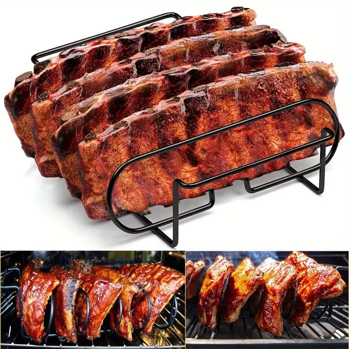 Support à côtes pour barbecue en acier inoxydable