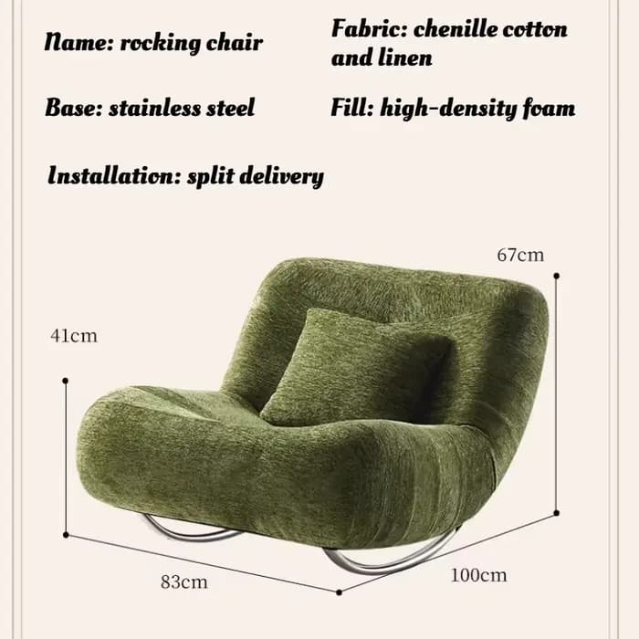 Fauteuil à bascule vintage français style Bauhaus