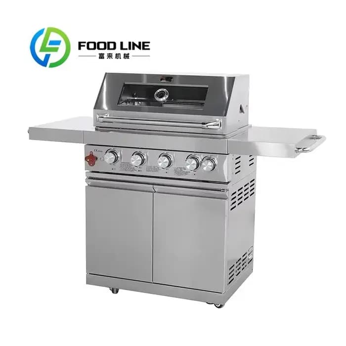 Barbecues à gaz sans fumée à 4 brûleurs, faciles à assembler, pour l'extérieur
