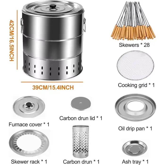Grill enroulé en acier inoxydable