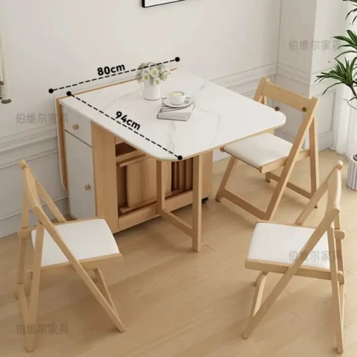 Table de cuisine pliable, chaises de patio, table à manger extérieure en bois, meubles de cuisine de luxe