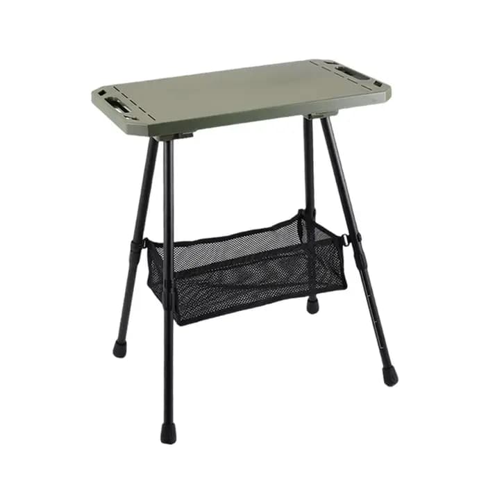 Table pliante pour Camping, hauteur réglable, Portable, légère, avec sac de transport, ustensiles de