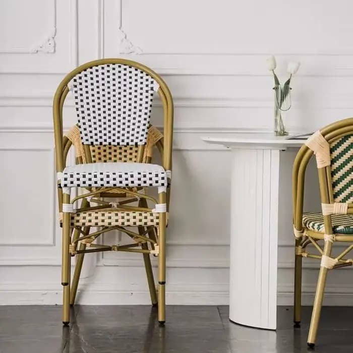 Chaises de salle à manger en rotin de jardin extérieur