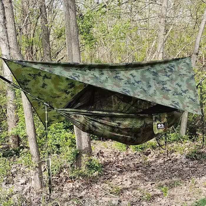 Hamac léger et portable avec moustiquaire et auvent imperméable