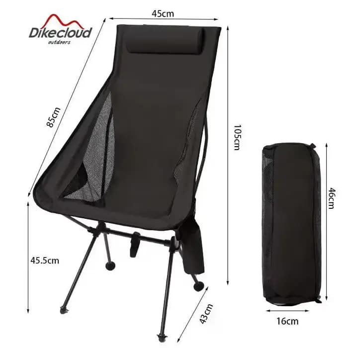Chaise Moon, chaise pliante inclinable d'extérieur, chaise de pêche, sac porte-gobelet avec coussin, trois couleurs au choix