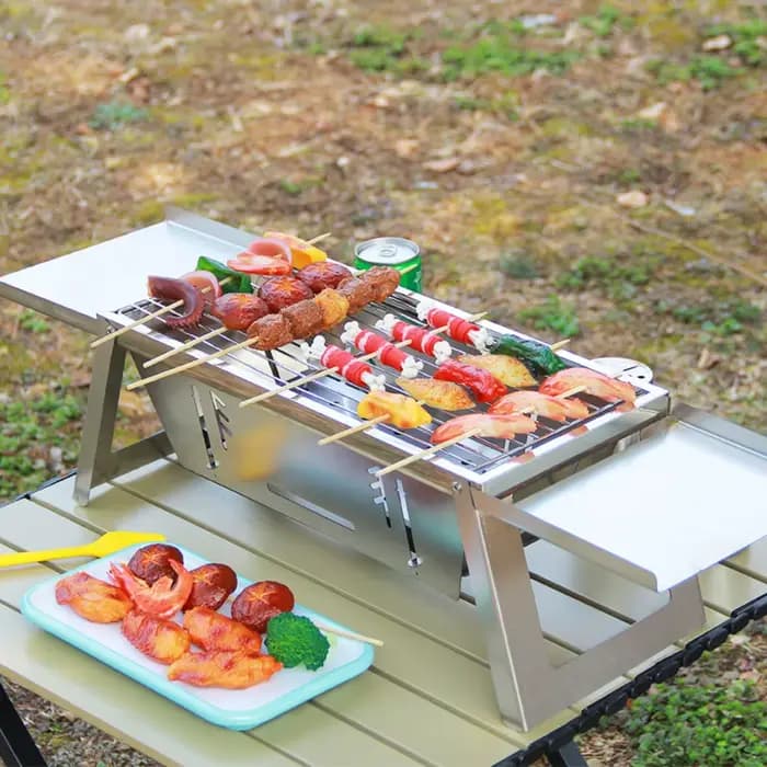 Réchaud de barbecue pliable en acier inoxydable portable