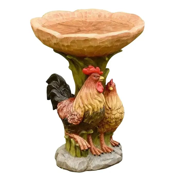 Décoration de jardin extérieure : Fontaine à oiseaux en polyrésine, style antique, pour la décoration de jardin, la fontaine d'eau, le bain d'oiseaux, la cour et la maison.