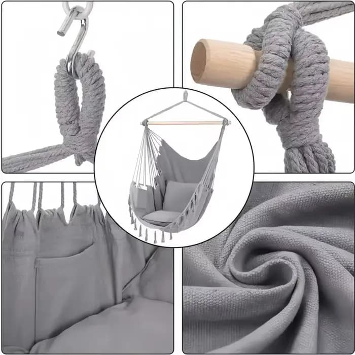 Hamac d'extérieur Portable en toile semi-enveloppée