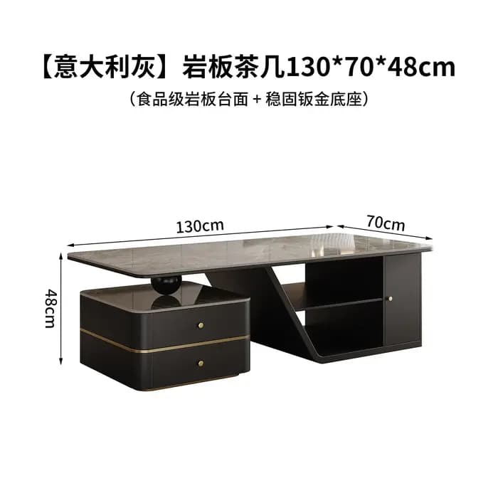 Table basse au design moderne avec rangement pour magazines