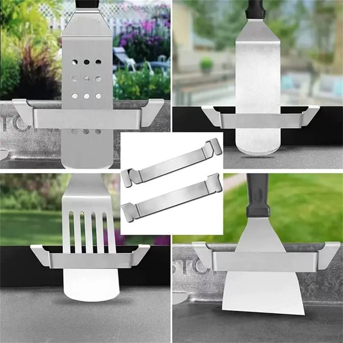 Support de spatule en acier pour plaque de cuisson au barbecue