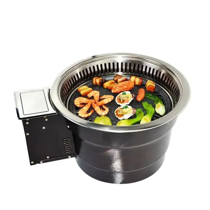 Barbecue Électrique Sans Fumée Professionnel Coréen avec Purificateur Intégré Équipement de Restaurant Économe en Énergie