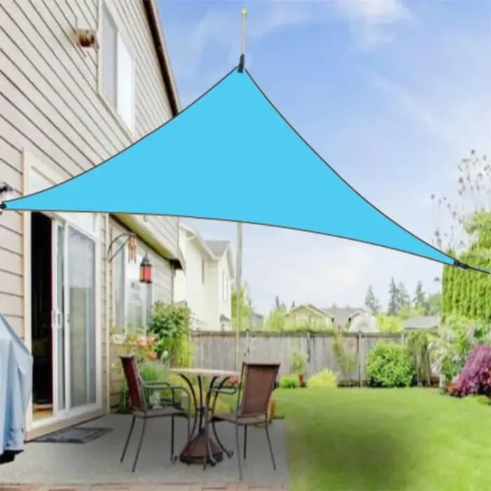 Abri solaire triangulaire imperméable avec cordes, blocage UV à 95%, parasol triangulaire portable, taille 3x3x3M, toile d'ombrage pour jardin