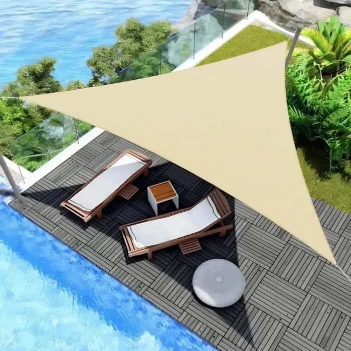 Abri solaire étanche Triangle réglable avec cordes, auvent extérieur de taille 3x3x3M, bloc UV 95%, pare-soleil Triangle Durable pour Patio