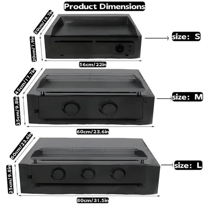 Housse de protection multi-tailles pour grils de 17 à 35 pouces, housse de barbecue robuste en polyester 210D pour barbecue à gaz à toit plat