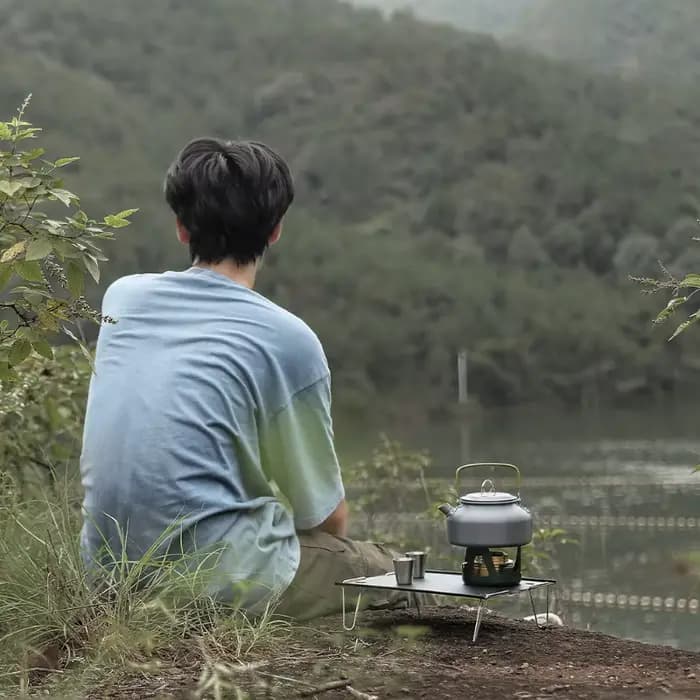 Table de camping pliante pratique en aluminium