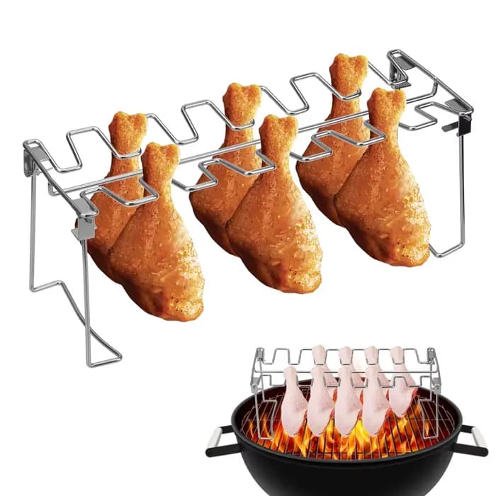 Support de gril d'aile de jambe de poulet de boeuf de Barbecue 14 fentes