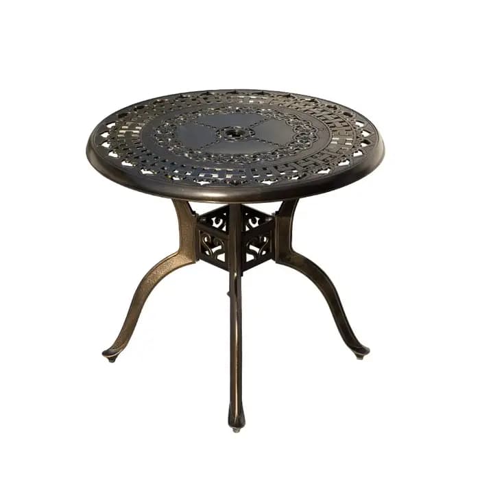 2025 plus récent Table extérieure ronde Patio Table à manger meubles en métal en fonte d'aluminium T