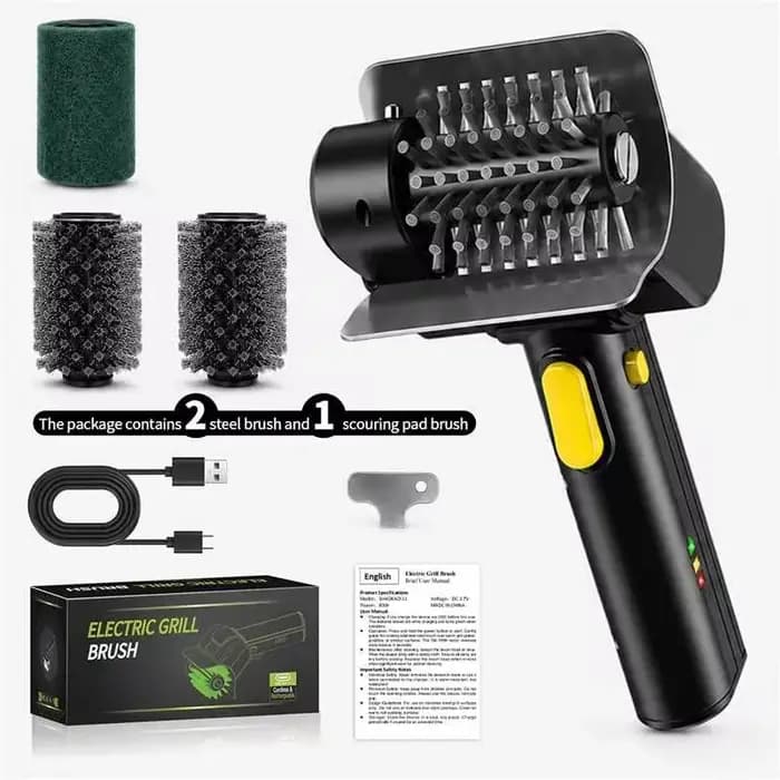 Brosse de nettoyage électrique rechargeable pour barbecue 1100 tr/min