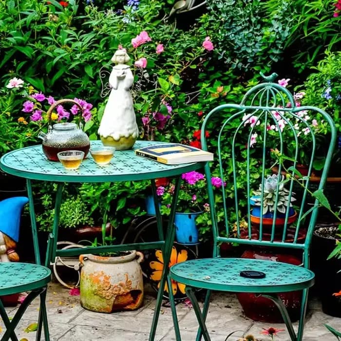 Chaises de jardin en fer pour cour extérieure