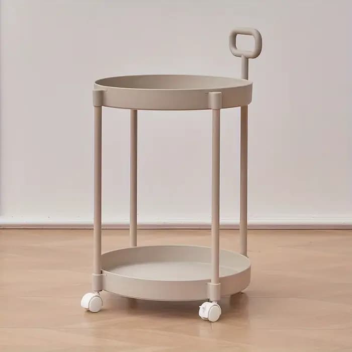 Table d'appoint élégante à 2 niveaux avec roulettes - Table chariot dans le salon | Table de canapé