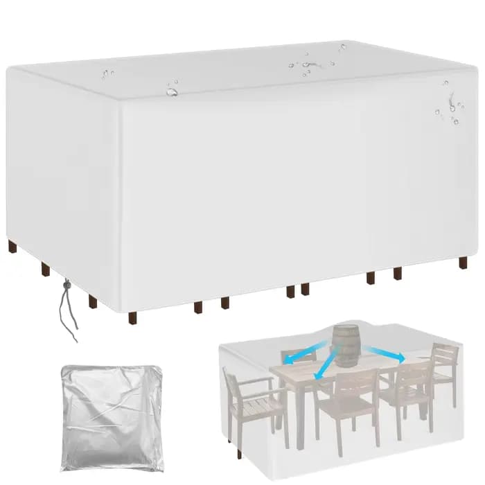 Juste de Protection pour Meubles de Jardin d'Extérieur, Imperméable, Anti-UV, Contre la Pluie et la